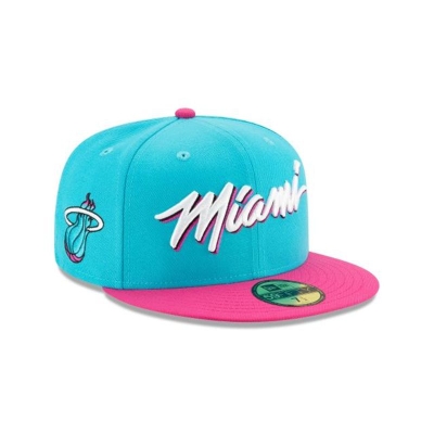 Miami Heat Gorra | New Era 2019 NBA Authentics City Series 59fifty Fitted Cap Mexico - Azules
